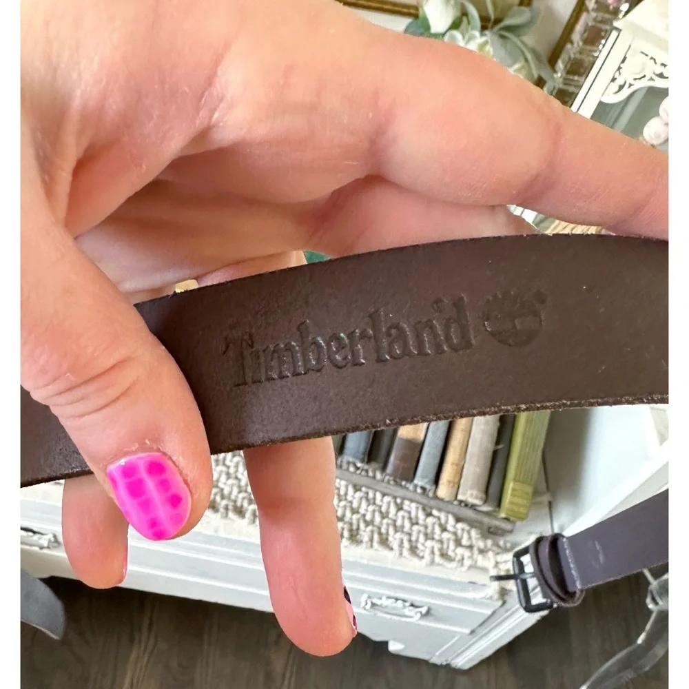 Timberland Women's Zen Blue Casual Leather Belt Size XL